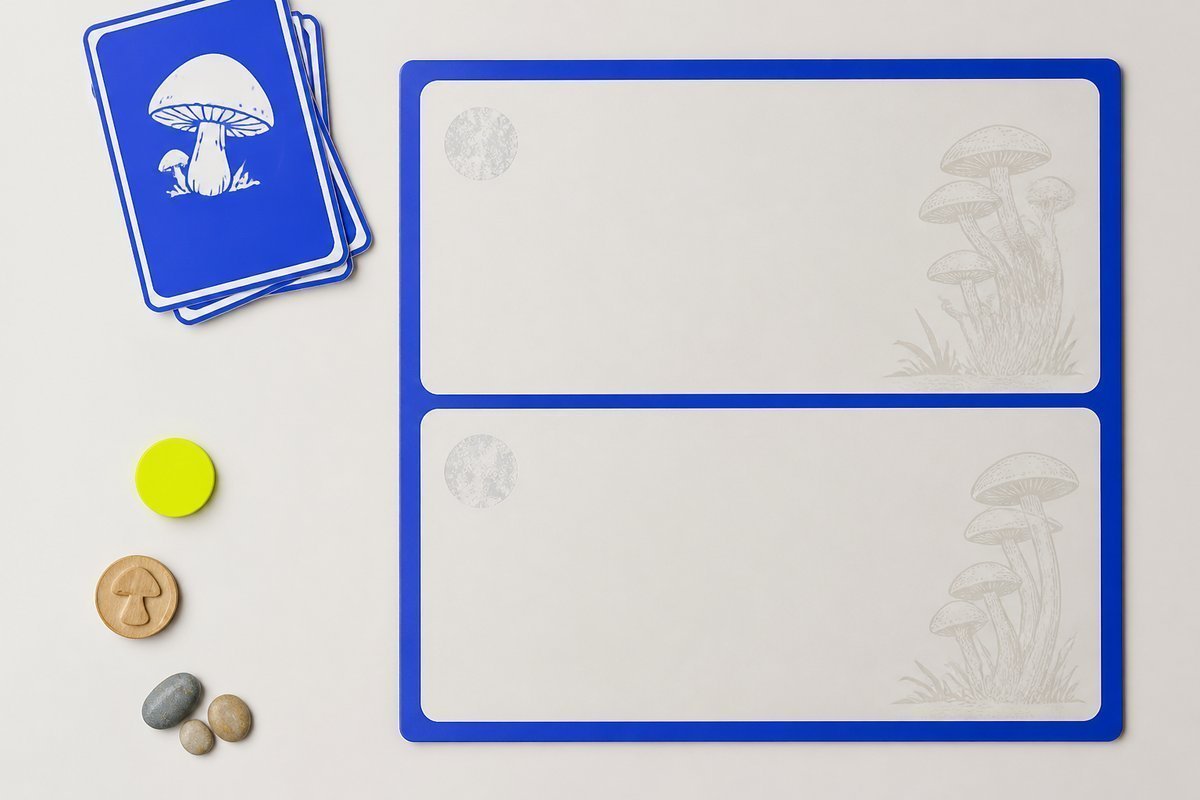 Bone review card, cobalt edge, lime chip: one or two meal slots
