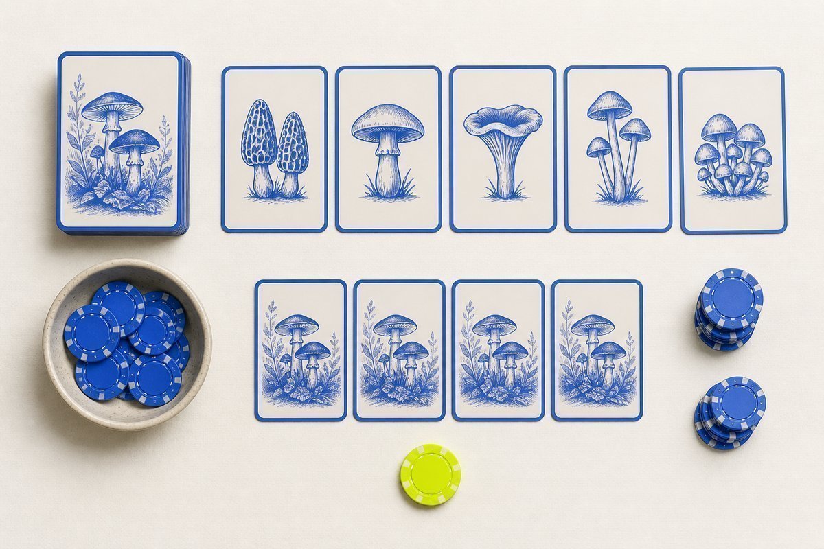 Bone review card, cobalt edge, lime chip: 500 mg lock, 750 set aside