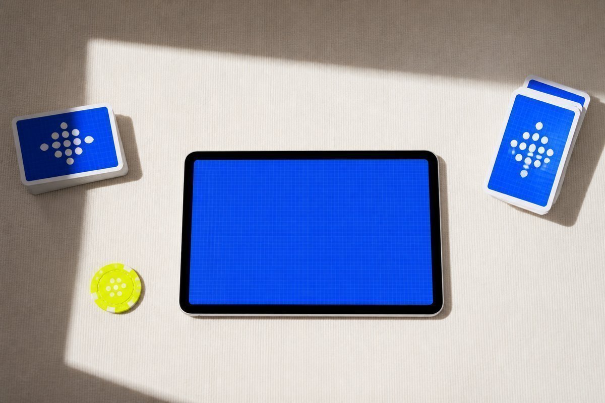 Bone review card, cobalt edge, lime chip: hour window of light, blue tablet