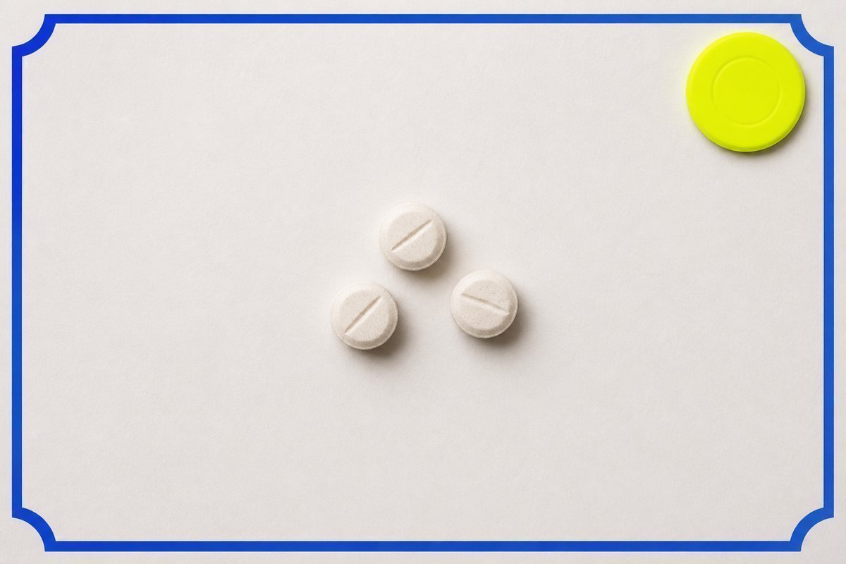 Bone review card, cobalt edge, lime chip: only 3 mg tablets, no large fake tablet