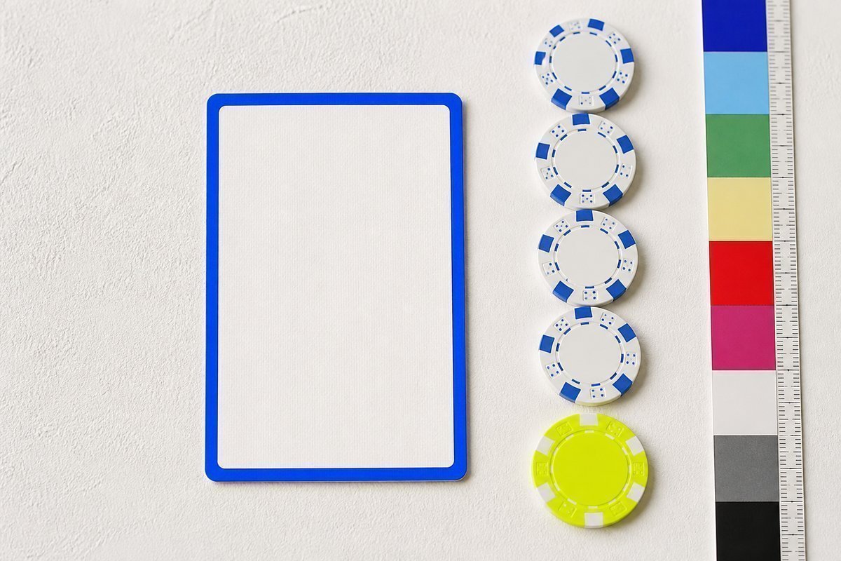 Bone review card, cobalt edge, lime chip: nitrate wall, export strip