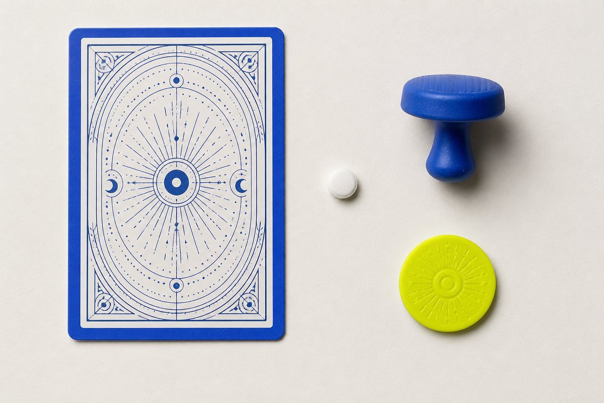 Bone review card, cobalt edge, lime chip: two makers, one 50 mcg tablet