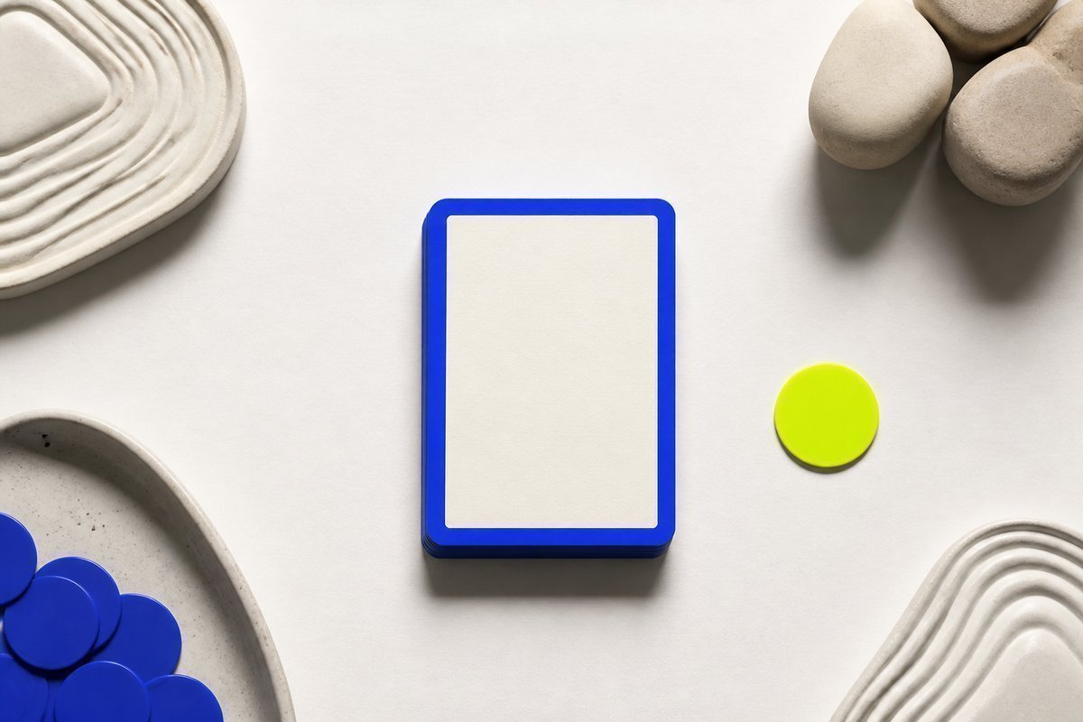 Bone review card, cobalt edge, lime chip: short 4-5 hour light window